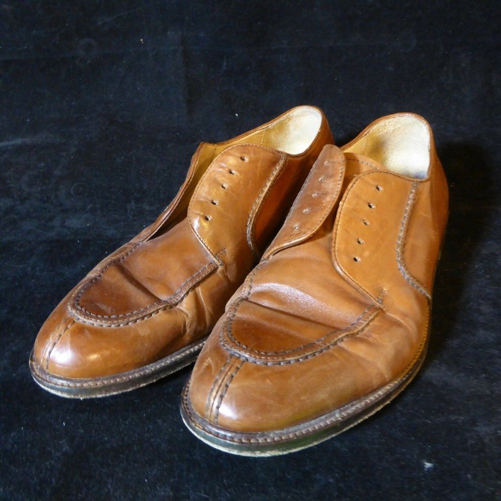 Pronto Uomo Men Sz. 11 Brown Leather Oxford Dress